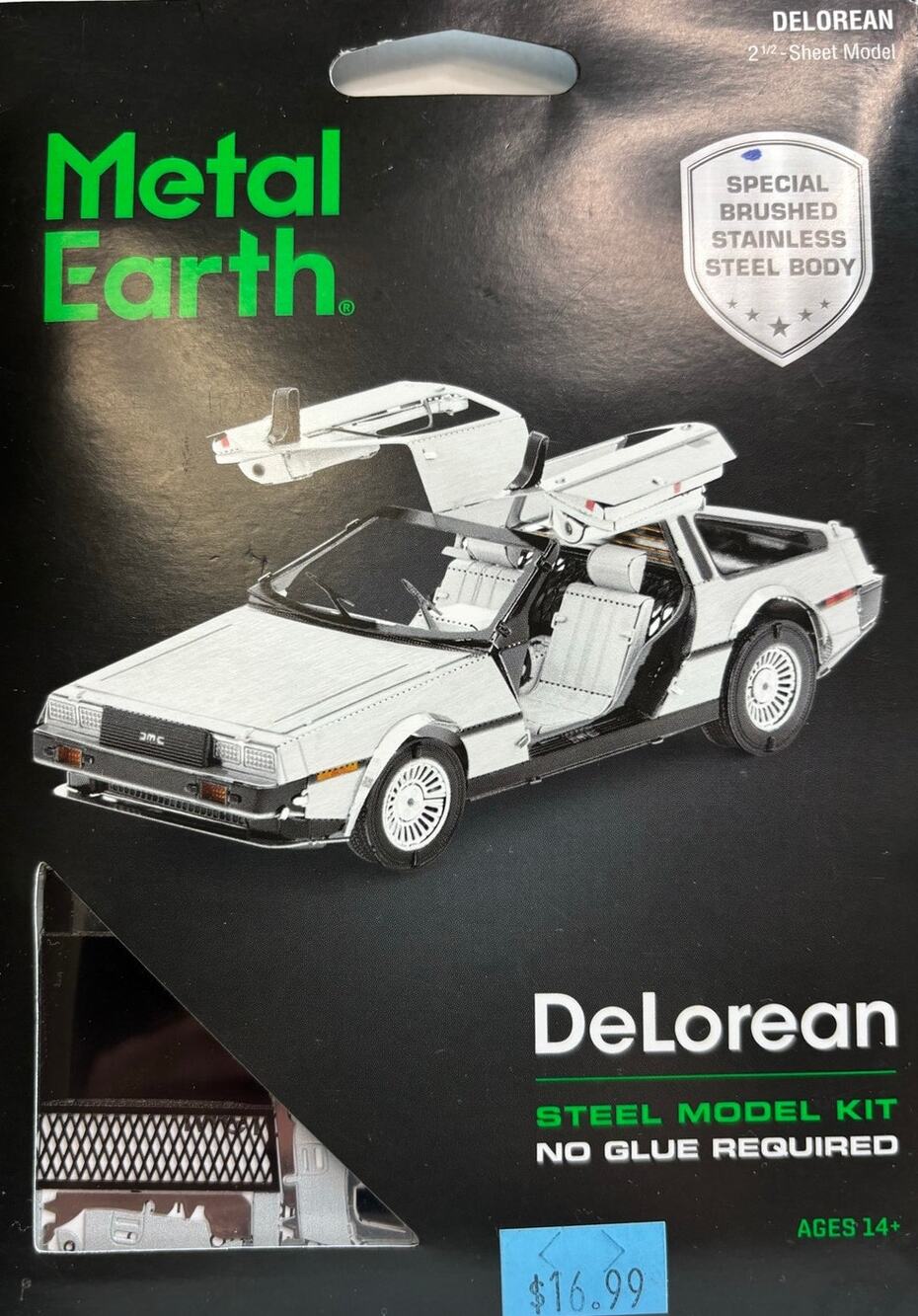 Metal Earth Back to the Future DeLorean Steel Model Kit New